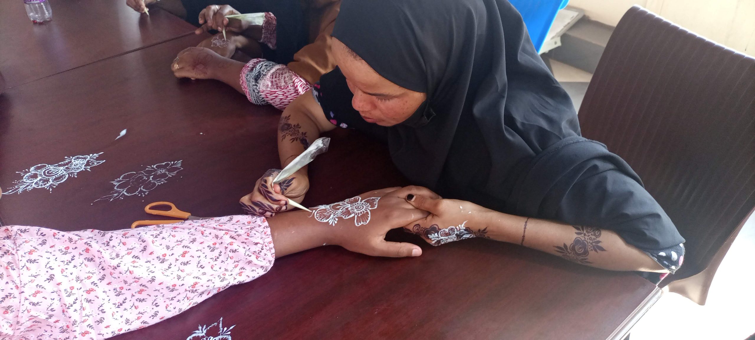 Community members in a skills session