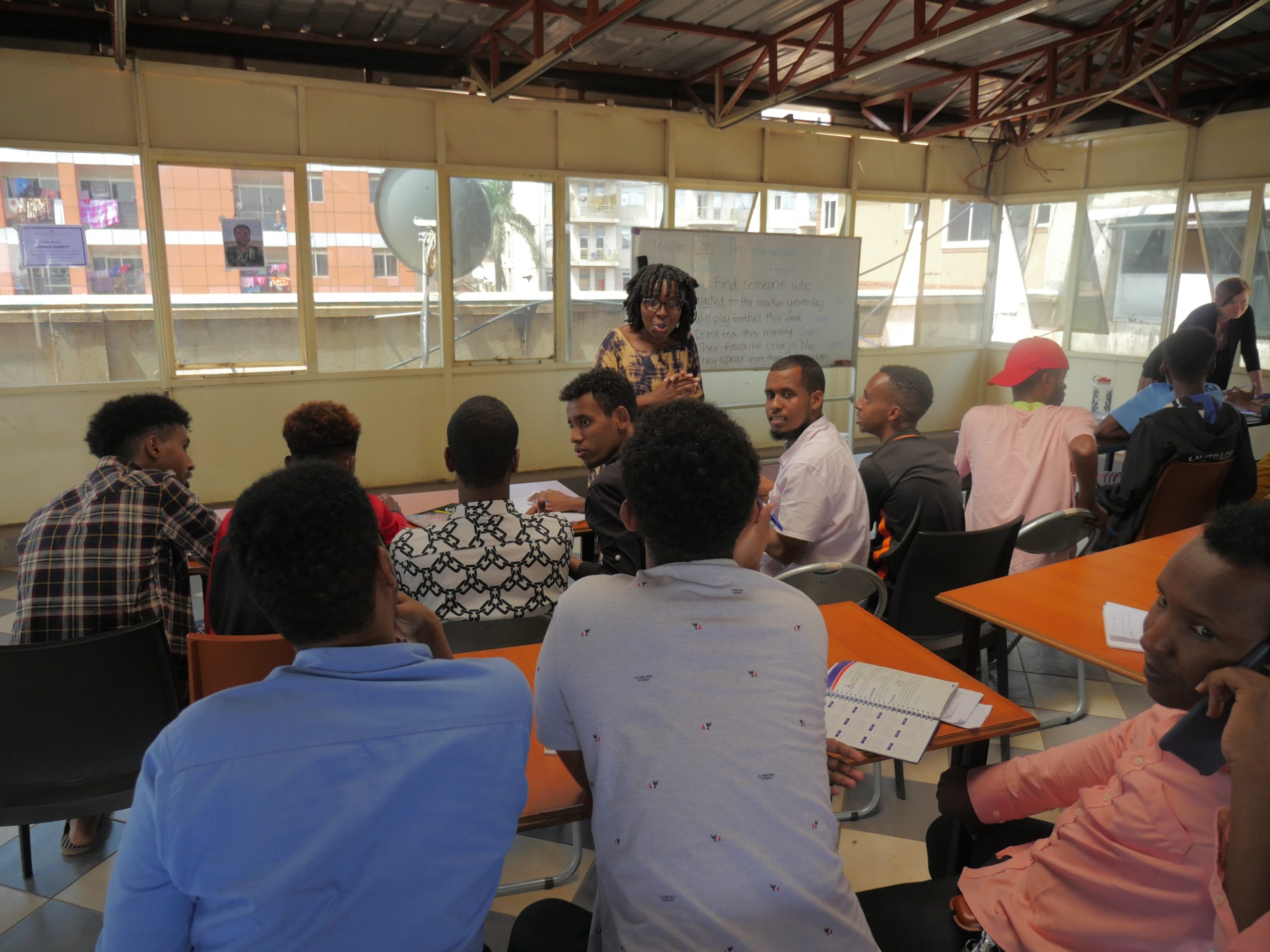 An English language class at the community centre